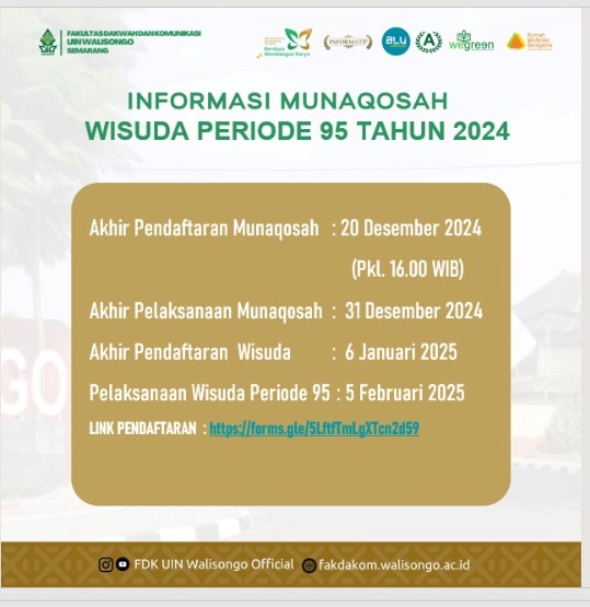 Pendaftaran Munaqosah Periode 95 Gasal Tahun 2024